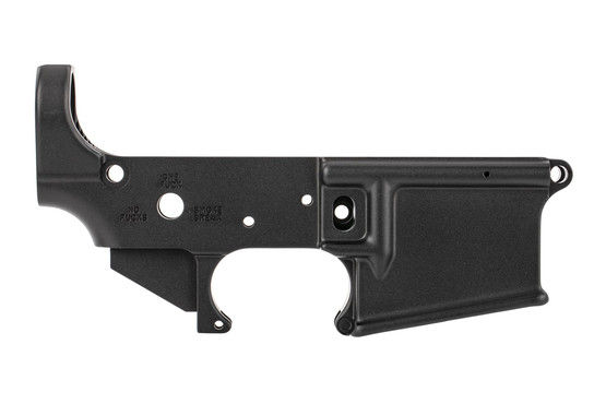 The SOLGW stripped AR15 lower receiver Soul Snatcher Edition features three selector markings